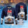 FC Barcelona Custom Name Stanta Claus Climb Chimney Ugly Christmas Sweater