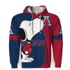 NCAA Arizona Wildcats Red Blue Snoopy Pullover Hoodie