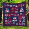 NCAA Arizona Wildcats Red Blue Logos Combined Quilt Blanket