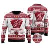 NCAA Washington State Cougars Custom Name Red White Ugly Christmas Sweater