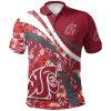NCAA Washington State Cougars Red Hibiscus Style Polo Shirt