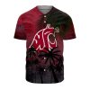 NCAA Washington State Cougars Red Coconut Tree Tropical Grunge Baseball Jersey