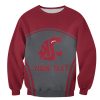 NCAA Washington State Cougars Custom Text Number Red Grey Curve Style Sweatshirt