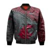NCAA Washington State Cougars Red Grey Grunge Polynesian Tatto Bomber Jacket