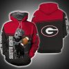NCAA Georgia Bulldogs Red Black Baby Groot Pullover Hoodie
