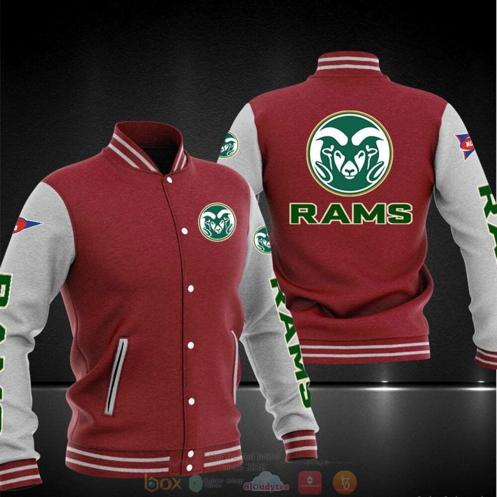 NCAA Colorado State Rams Red Grey Baseball Jacket