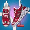 NCAA Georgia Bulldogs Custom Name Red White Max Soul Shoes