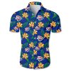 NBA Oklahoma City Thunder Gold Hibiscus Green Leaves Hawaiian Shirt