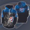 NBA Oklahoma City Thunder Night Halloween Skull Pullover Hoodie