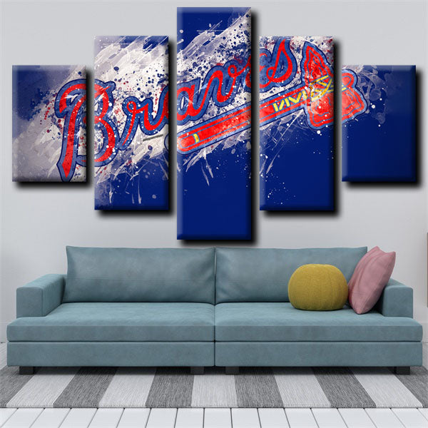 MLB Atlanta Braves Splashing Style 5 Panel Canvas MLB Atlanta Braves Splashing Style 5 Panel Canvas