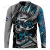 NBA Charlotte Hornets Custom Name Number Gray Teal Skull Sweatshirt