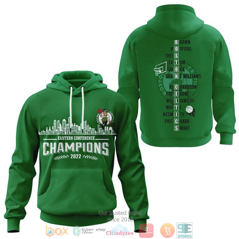 NBA Boston Celtics Green Players Name Eastern Conference Champions 2022 Pullover Hoodie