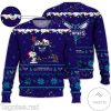 NBA Charlotte Hornets Dark Purple Teal Snoopy Ugly Christmas Sweater