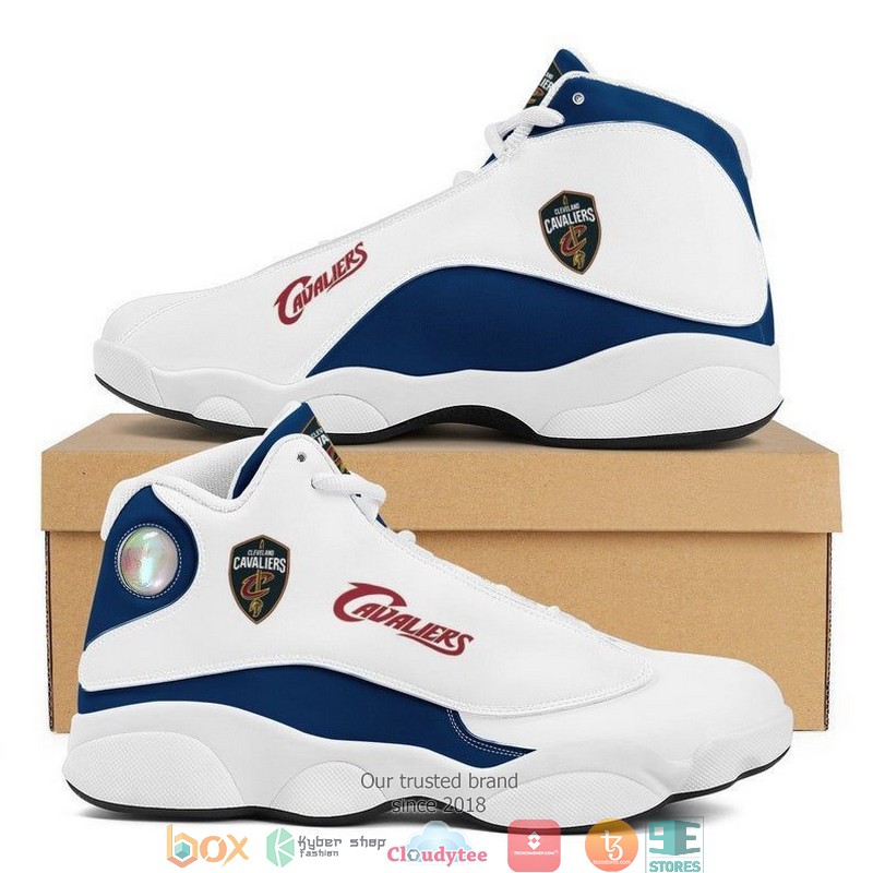 NBA Cleveland Cavaliers White Navy Blue Air Jordan 13 Shoes