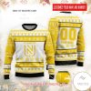 FC Nantes Custom Name Number White Yellow Ugly Christmas Sweater