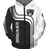 NBA Brooklyn Nets White Black Curves Zip Up Hoodie