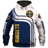 NBA Denver Nuggets Blue White Curves Pullover Hoodie