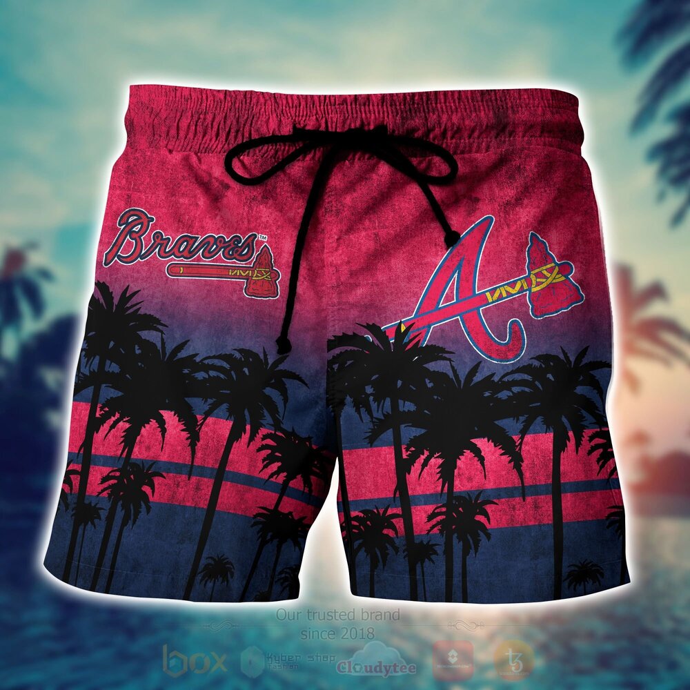 MLB Atlanta Braves Coconut Tree Men Beach Shorts MLB Atlanta Braves Coconut Tree Men Beach Shorts