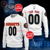 NBA Denver Nuggets Custom Name Number White Sweatshirt
