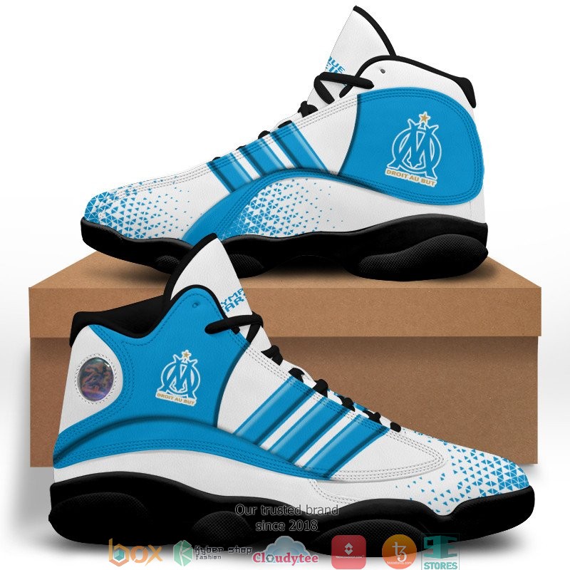 Olympique de Marseille White Blue Air Jordan 13 Shoes