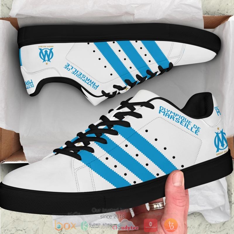 Olympique de Marseille White Blue Stan Smith Shoes V1