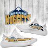 NBA Denver Nuggets White Yellow Scratch Yeezy Boost Sneakers