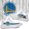 NBA Golden State Warriors White Blue Scratch Yeezy Boost Sneakers