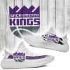 NBA Sacramento Kings White Purple Scratch Yeezy Boost Sneakers