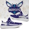 NBA Charlotte Hornets Dark Purple White Yeezy Boost Sneakers