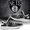NBA Brooklyn Nets Gray Black Lightning Yeezy Boost Sneakers