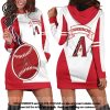 MLB Arizona Diamondbacks Red White Women Hoodie Dress