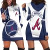 MLB Atlanta Braves Blue White Women Hoodie Dress