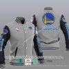 NBA Golden State Warriors Gray Black Baseball Jacket