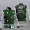 NBA Oklahoma City Thunder Green Grey Baseball Jacket