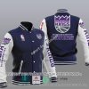 NBA Sacramento Kings Navy Blue White Baseball Jacket