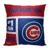MLB Chicago Cubs Colorblock Custom Name Square Pillow Case