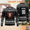 US Salernitana Custom Name Number Black Version Ugly Christmas Sweater