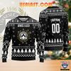 Udinese Calcio Custom Name Number Black Version Ugly Christmas Sweater