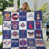 NBA Detroit Pistons White Blue Logo History Quilt Blanket