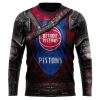 NBA Detroit Pistons Custom Name Number Warrior Sweatshirt