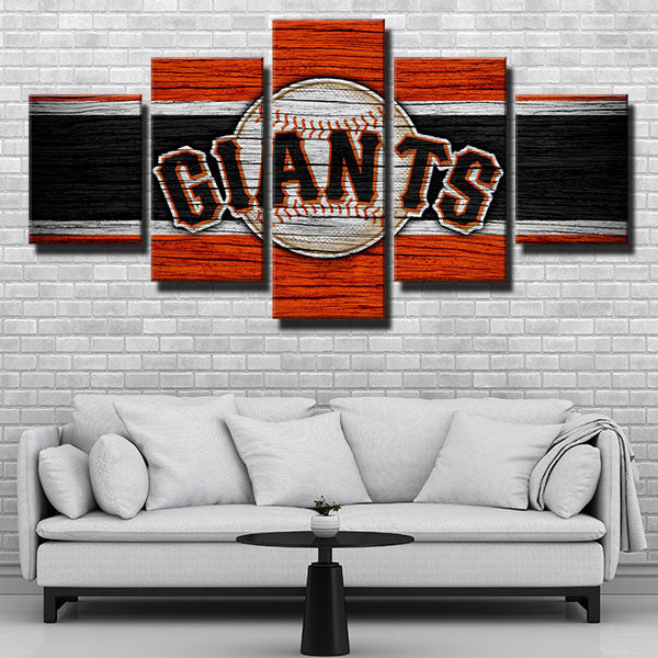 MLB San Francisco Giants Wood Grain 5 Panel Canvas