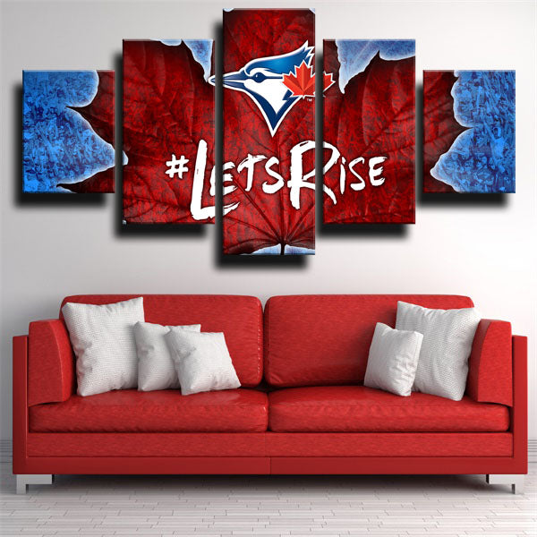 MLB Toronto Blue Jays Maple Leaf Let Rise 5 Panel Canvas MLB Toronto Blue Jays Maple Leaf Let Rise 5 Panel Canvas