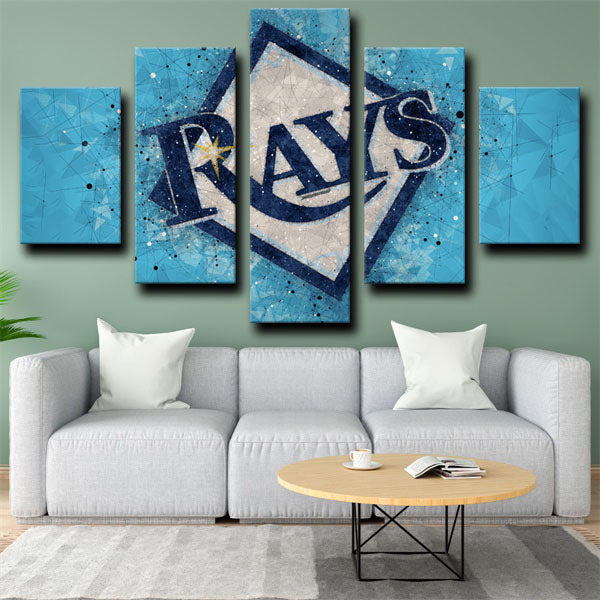 MLB Tampa Bay Rays Sky Blue 5 Panel Canvas