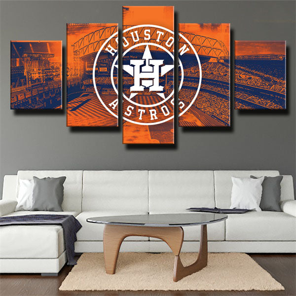 MLB Houston Astros Orange Stadium 5 Panel Canvas