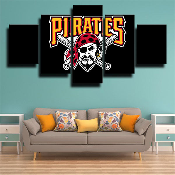 MLB Pittsburgh Pirates Black 5 Panel Canvas MLB Pittsburgh Pirates Black 5 Panel Canvas