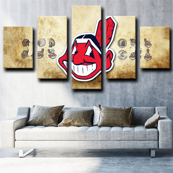 MLB Cleveland Indians Creative Idea 5 Panel Canvas MLB Cleveland Indians Creative Idea 5 Panel Canvas