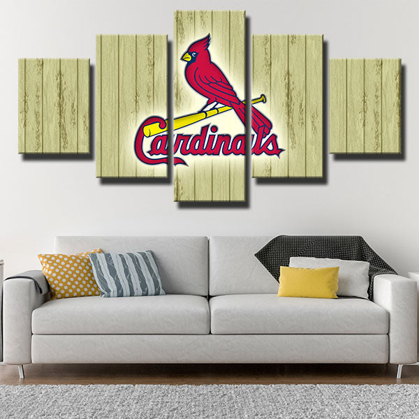 MLB St. Louis Cardinals Logo 5 Panel Canvas  V1 MLB St. Louis Cardinals Logo 5 Panel Canvas  V1