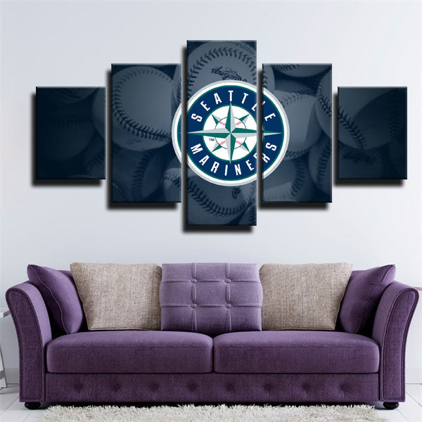 MLB Seattle Mariners Ball 5 Panel Canvas MLB Seattle Mariners Ball 5 Panel Canvas