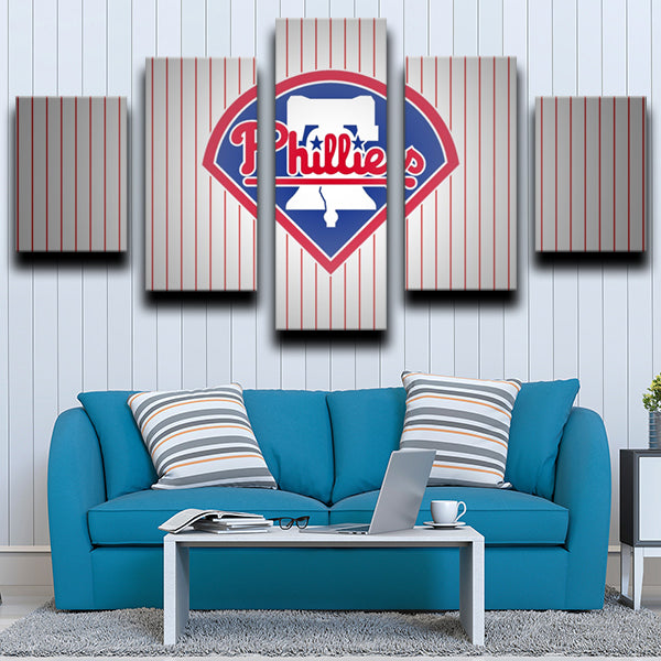 MLB Philadelphia Phillies Grey 5 Panel Canvas