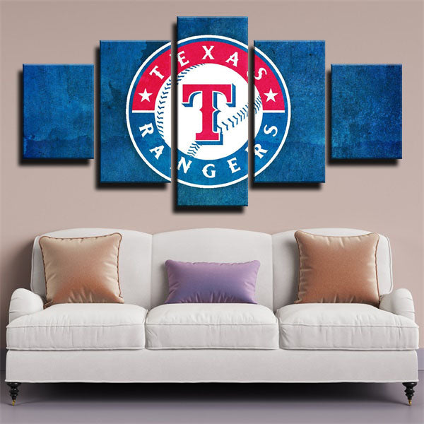 MLB Texas Rangers Blue 5 Panel Canvas